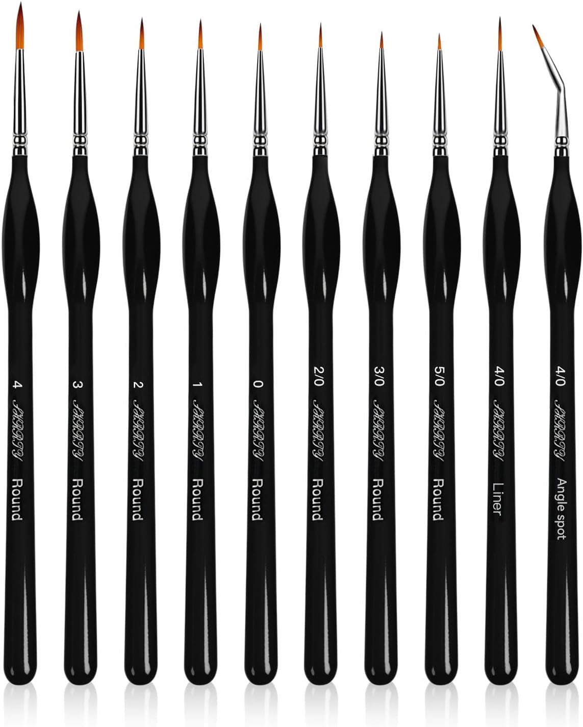 10Pcs Detailing Paint Brushes, Miniature Painting Brushes for Acrylic, Oil, Watercolor, Art Painting Brushes with Triangular Handles for Model Painting, Figurine, Face, Paint by Numbers Kit for Adults