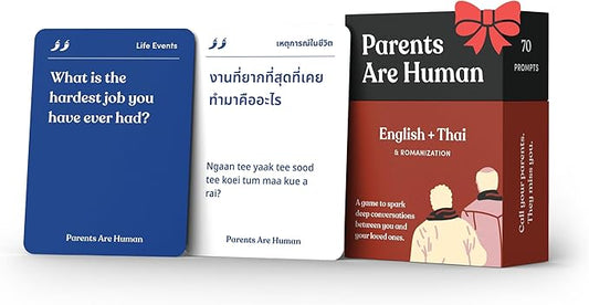 Parents Are Human, Relationship Cards, Get to Know Each Other Better, Parents, Families, Teens & Kids Relationship Building, Light & Deep Questions, 70 Questions & Activity Cards, English +Thai