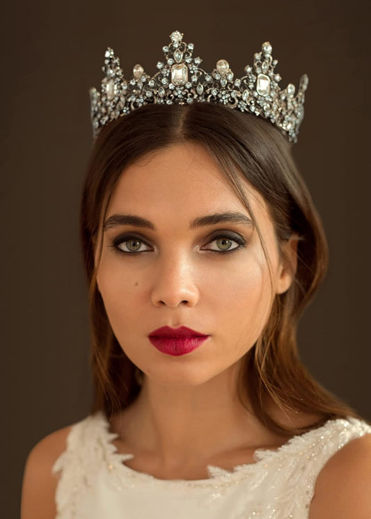 SWEETV Queen Crown for Women - Baroque Wedding Tiaras and Crowns,Jeweled Tiara Crown,Prom Birthday Halloween Hair Accessories