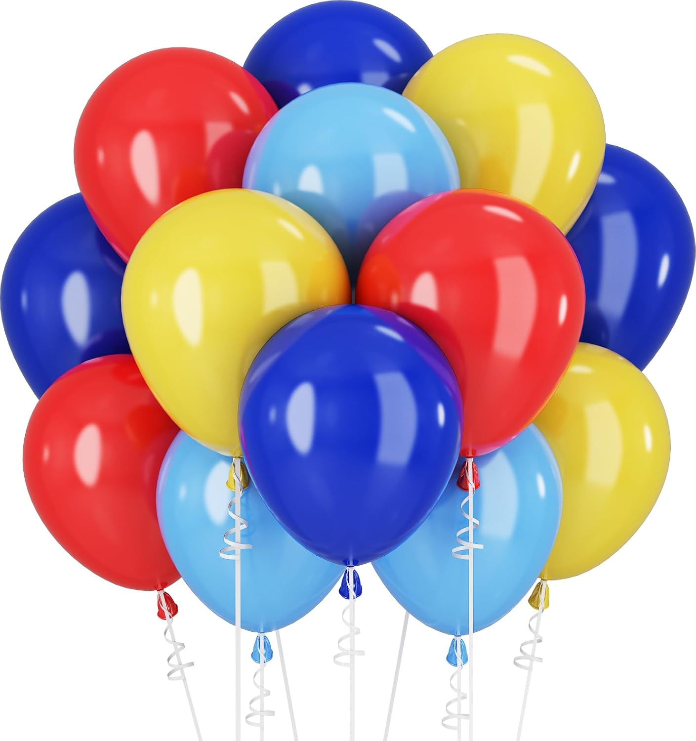 Blue Red Yellow Balloons Royal Blue Yellow Red Balloons for Puppy Party Decorations 60PCS 12INCH Helium Latex Balloon for Arch Carnival Circus Birthday Supplies