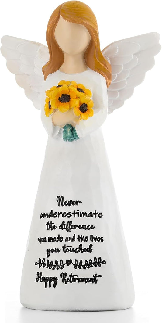 Retirement Gift for Woman 2025, Happy Retirement Gift for Woman Coworker Teacher Nurses Doctors Friends, 6" Retired Angel Figurine Party Decorations