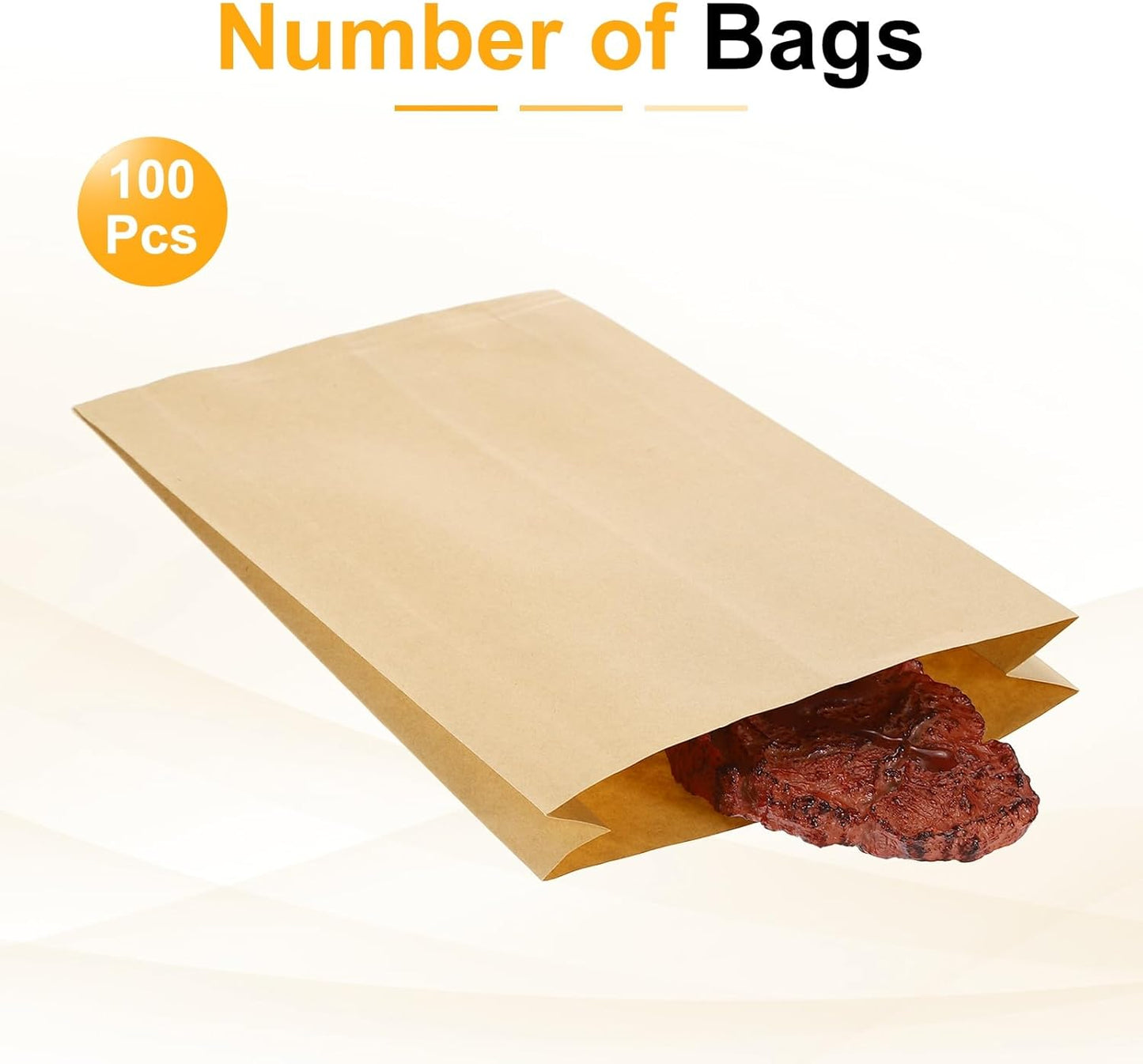 PATIKIL 7.09x9.84 Inch Paper Sandwich Bags, 100 Pcs Pastry Bag Small Pastry Bags Cookie Sleeves Food Packaging for Bakery Treats, Light Brown