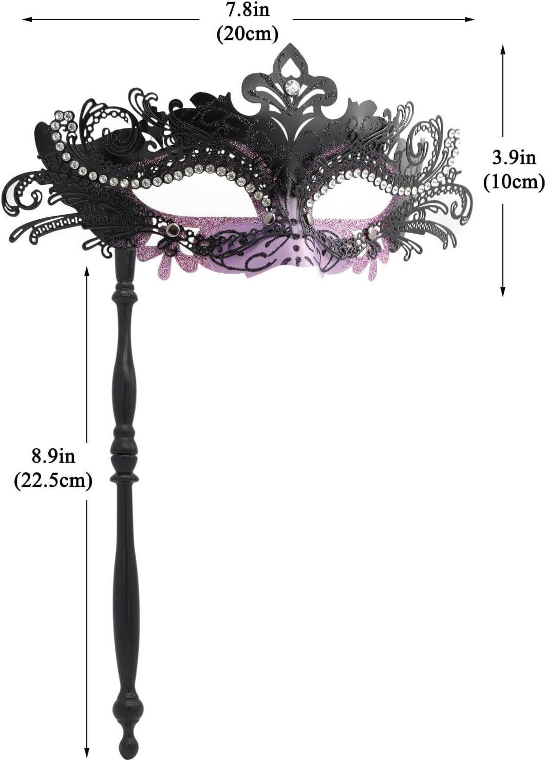 Coddsmz Masquerade Mask with Stick Venetian Mask Mardi Gras Decorations for Womens Halloween Costume Mask