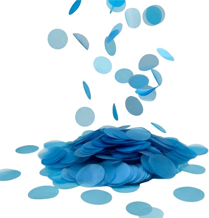 Blue Confetti for Baby Shower Gender Reveal Decorations, Biodegradable & Water Soluble Rice Paper Confetti for Baby Boy, Tissue Paper Alternative, Balloons and Cannon Filler, 150 Grams 20000 Pcs