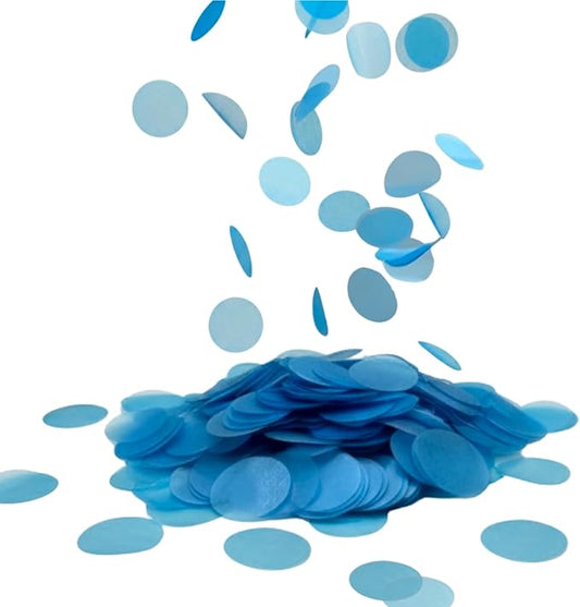 Blue Confetti for Baby Shower Gender Reveal Decorations, Biodegradable & Water Soluble Rice Paper Confetti for Baby Boy, Tissue Paper Alternative, Balloons and Cannon Filler, 150 Grams 20000 Pcs