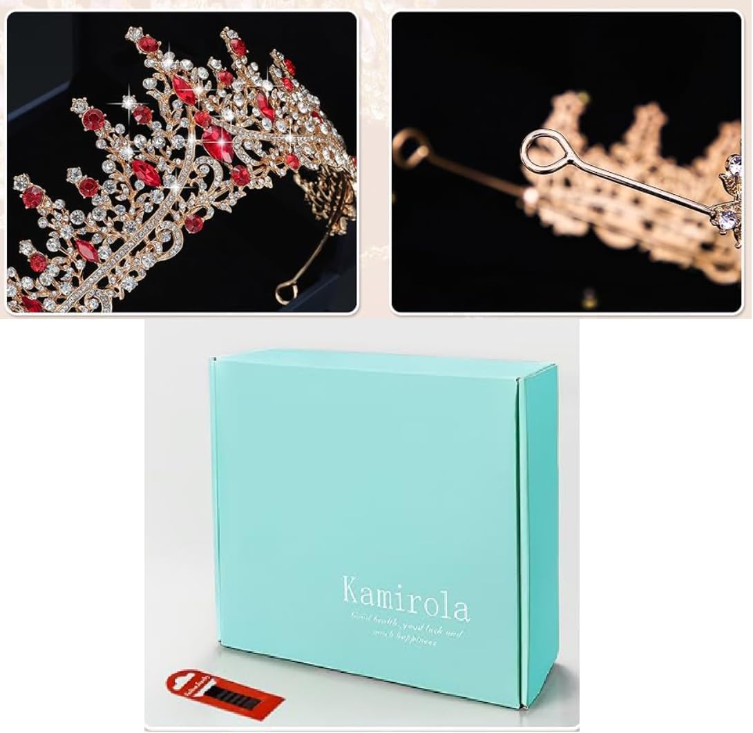 Kamirola Crystal Crowns and Tiaras Headband for Girl or Women Birthday Party Wedding Prom Bridal Halloween Christmas （TR19）