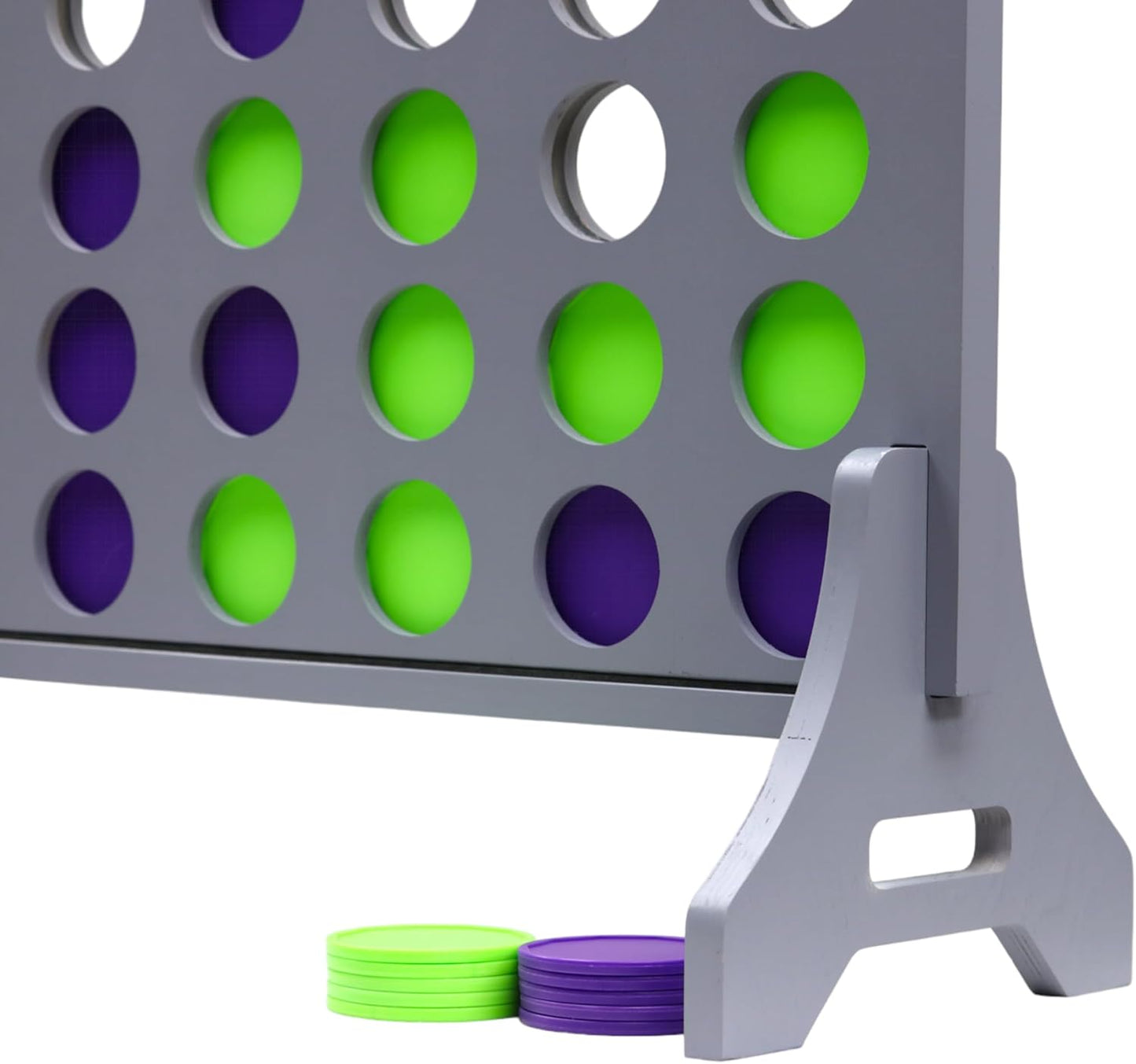 Tailgating Pros Premium Grey Giant Four in a Row with Carrying Case - Jumbo Oversized Outdoor Yard Game - Connect Multiple Pucks in a Row to Win - Many Puck Colors Available!