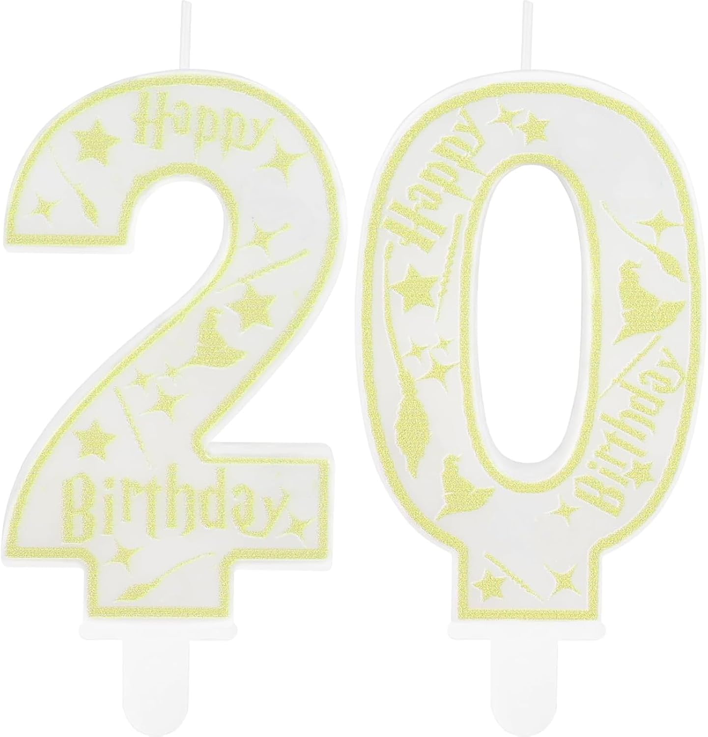 Magical Wizard Party Birthday Candles Number 20 Candle Cake Topper Wizard School Themed Happy 20st Birthday Cake Decorations for Boys Girls Kids Party Favors Supplies Decorations Gifts