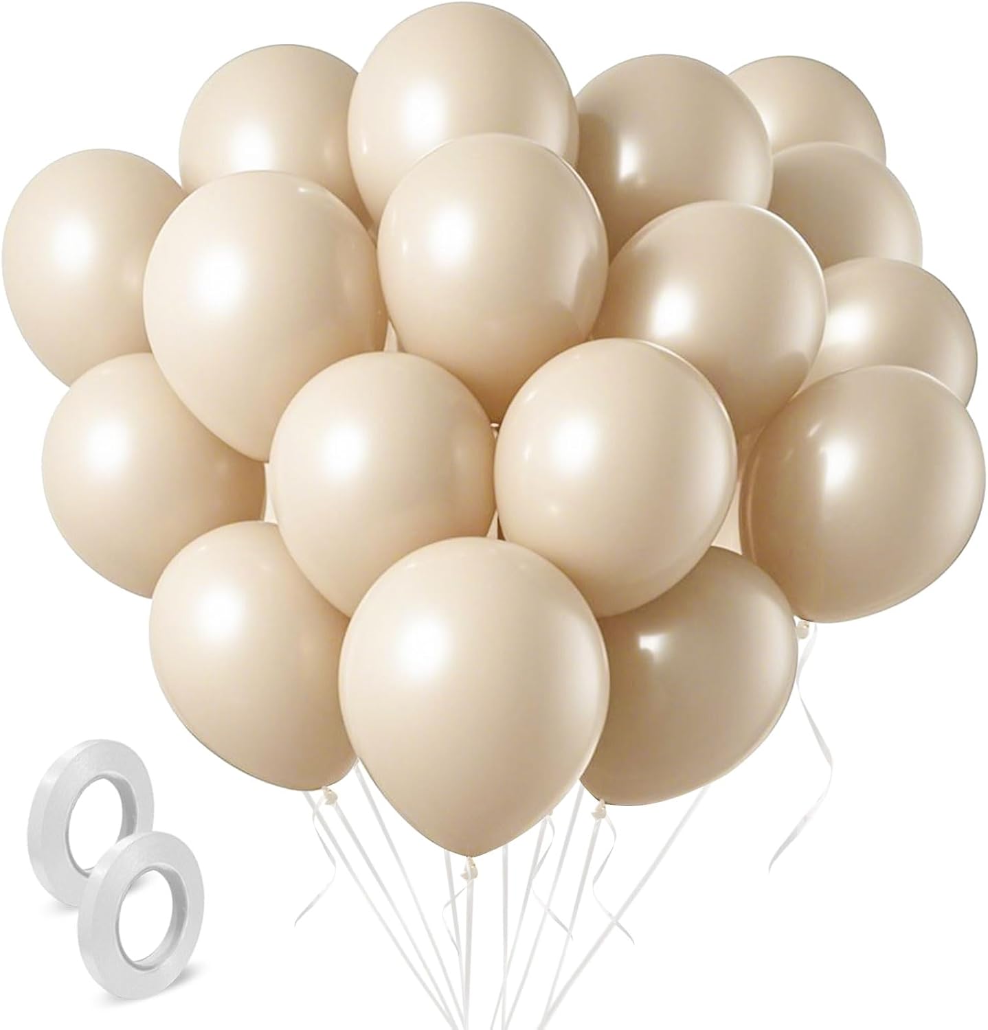 Cream Balloons 10 Pack 36 inch Latex Party Neutral Round Beige Sand White Balloons for Birthday Wedding Baby Shower Gender Reveal Party Decoration