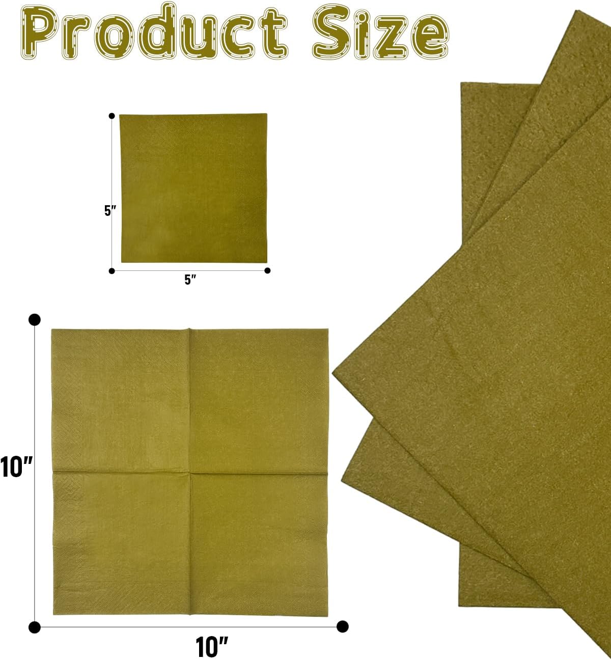 Olive Green Cocktail Napkins 5 * 5inch disposable Beverage Napkin paper for Cocktail, Wedding, Dinner，Birthday Party Dessert Wine Paper Napkins（ 120 Count）
