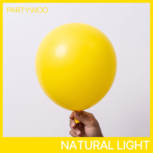 PartyWoo Yellow Balloons 100 pcs Different Sizes of 18 12 10 5 Inch Light Yellow Balloon Arch Kit Garland for Easter Bee Baby Shower Engagement Sunflower Birthday Graduation Decorations Yellow-Y55