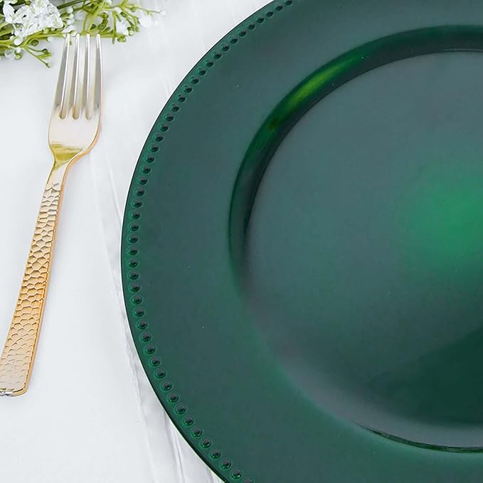 Efavormart 12 pcs 13" Hunter Green Round Charger Plates for Tabletop Decor Holiday Wedding Catering Event Decoration