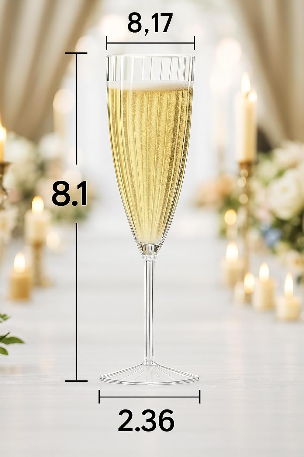 Oojami 6 Oz Clear Plastic Champagne Glasses 24 Pack Hard Disposable Plastic Champagne Flute Ideal for Home Daily Life Party Wedding Toasting Drinking Champagne Reusable Party Supplies