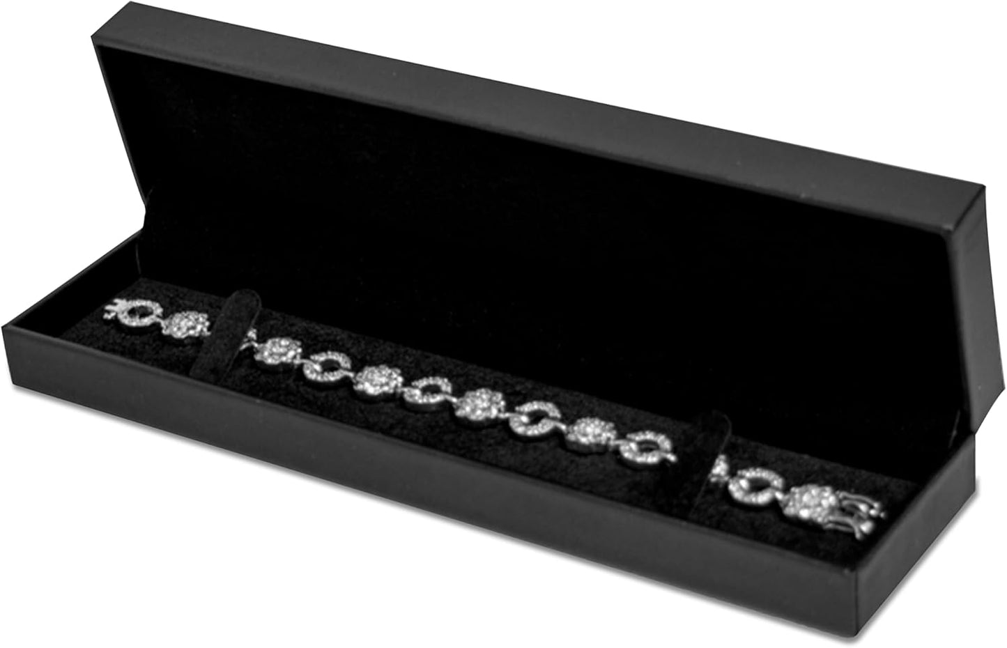 Novel Box Black Jewelry Box for Bracelet 8.87x2.25x1.5 Inches - Bracelets Gift Box for Proposal Wedding Engagement - Faux Leatherette Jewelry Display Box - Gift Presentation Boxes for Bracelets
