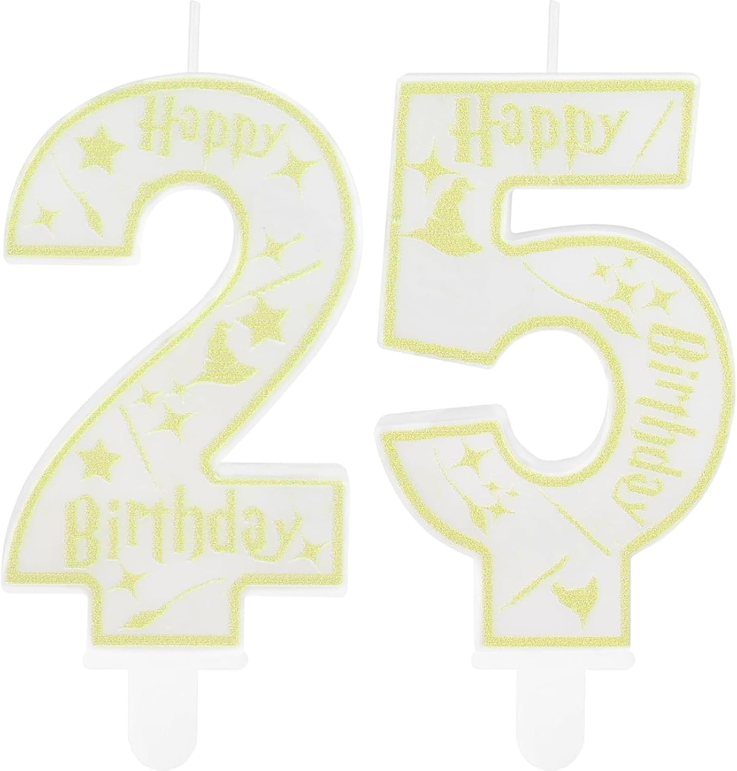 Magical Wizard Party Birthday Candles Number 25 Candle Cake Topper Wizard School Themed Happy 25th Birthday Cake Decorations for Boys Girls Kids Party Favors Supplies Decorations Gifts