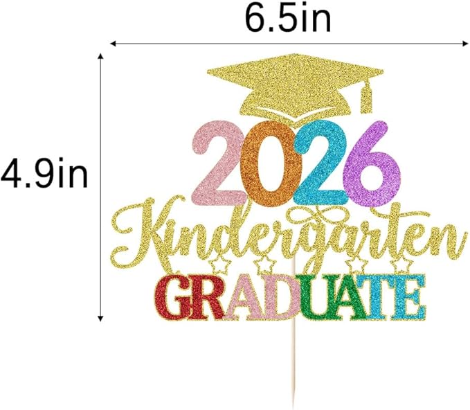Kindergarten Grad Cake Topper,2026 Graduation Cake Topper,Peace Out Kindergarten Next Stop 1st Grade cake Decorations,2026Kindergarten Graduation Party Decorations Supplies
