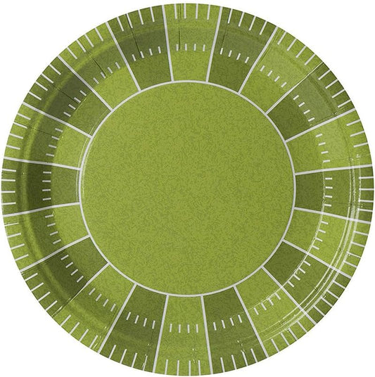 Hammont Football Themed Party Decorations - Pack of 7 & 9" Round Paper Plates, 9oz Cups, 24 Napkins, Tablecloth - Disposable Football Supplies - Birthday (7" Plates)