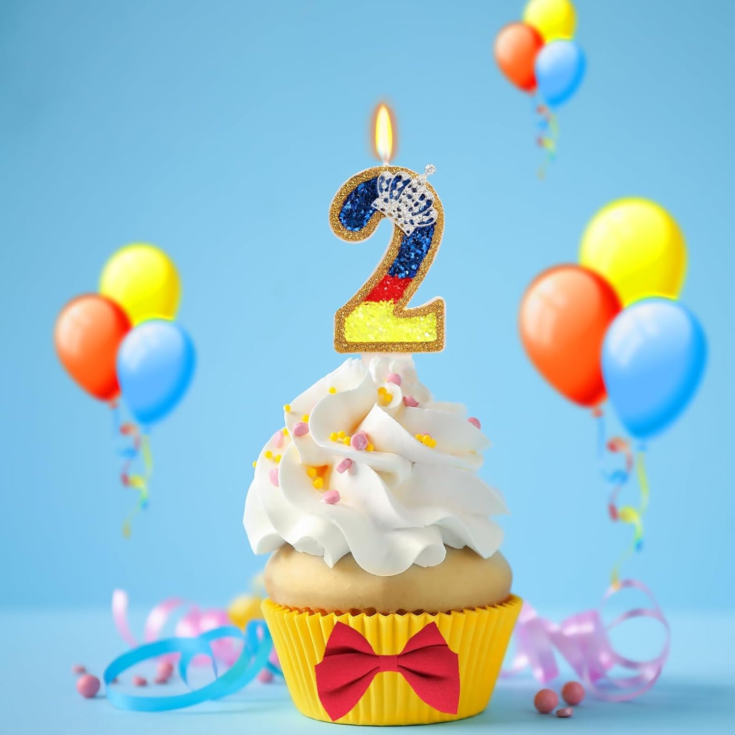 Birthday Candle for Cake, Princess Number Cake Candles, 2.76 inch Cake Topper Decoration for Birthday Party (Number 2)