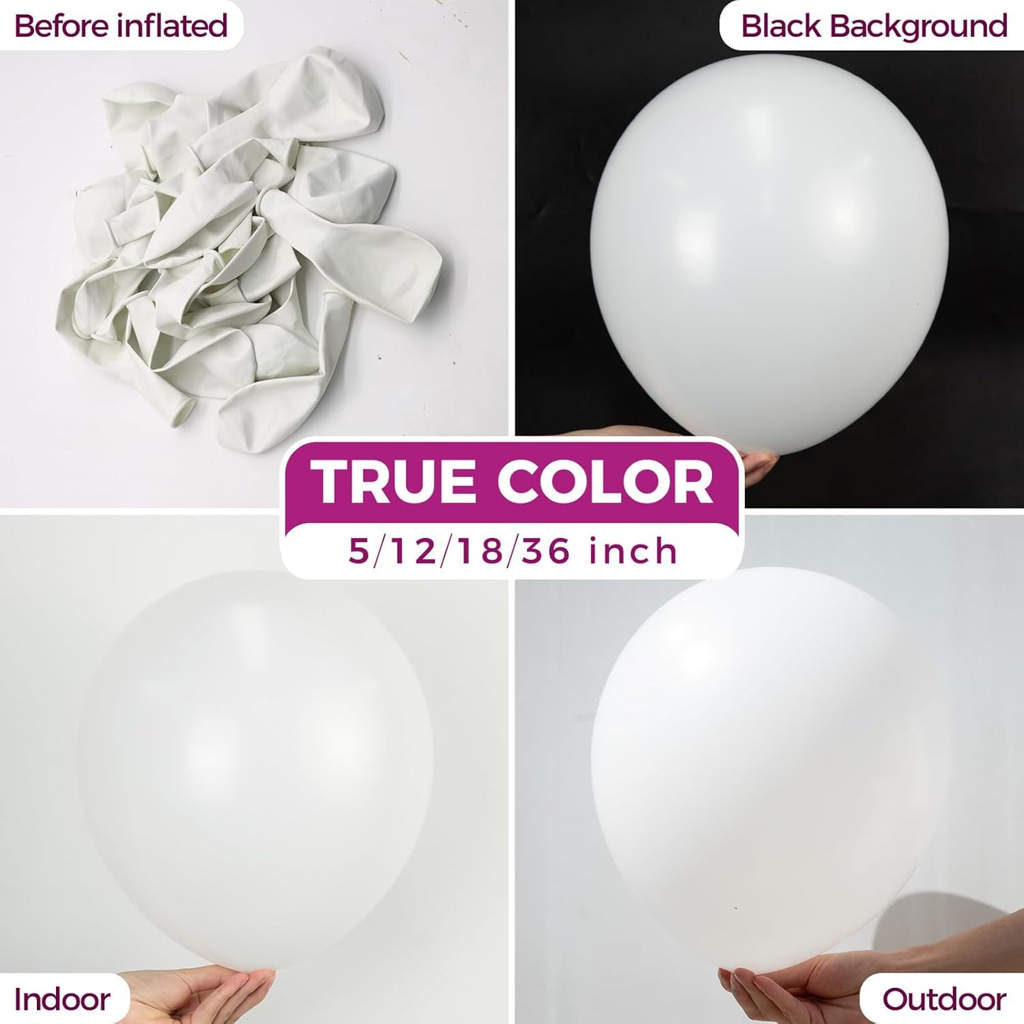 Bezente White Balloons Latex Party Balloons, 100 Pack 12 inch Round Helium Balloons for New Years Wedding Graduation Birthday Engagement Bridal Shower Party Backdrop Decorations