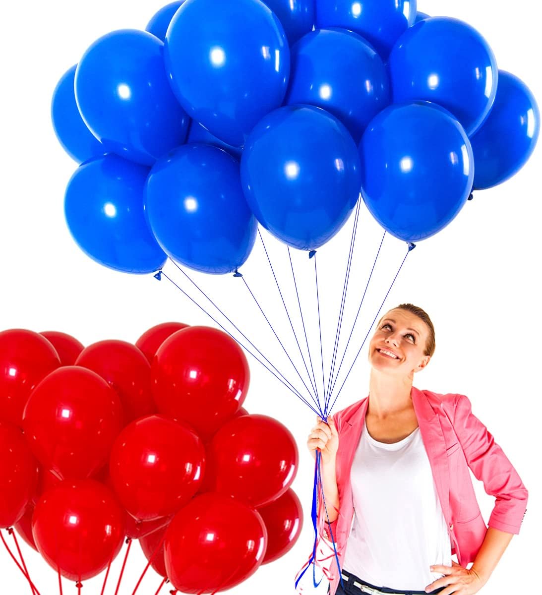 Jonhamwelbor Royal Blue Balloons 100 Pack 12 inches - Blue Helium Balloons - Matte Dark Blue Latex for Wedding Birthday Baby Shower Under Sea Party Graduation Decorations