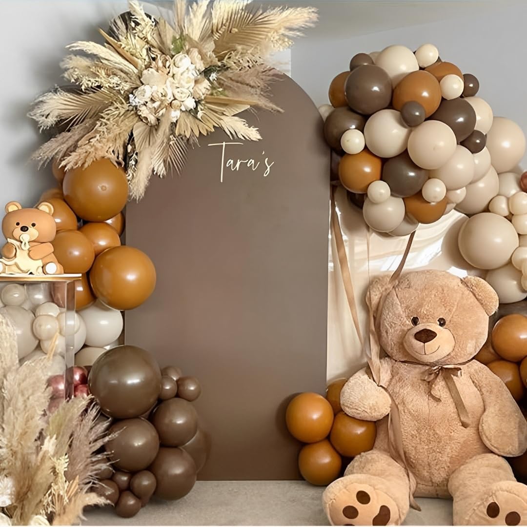 Brown Balloons Blush Dark Brown Balloon, 50pcs 12 Inch Neutral Balloons Retro Coffee Brown Apricot Sand White Latex Balloon for Thanksgiving Wedding Birthday Theme Party Decorations