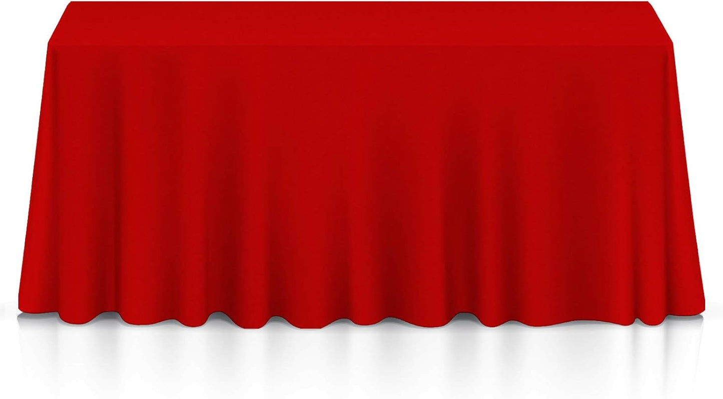 Lann's Linens - 90" x 156" Premium Tablecloth for Wedding/Banquet/Restaurant - Rectangular Polyester Fabric Table Cloth - Red