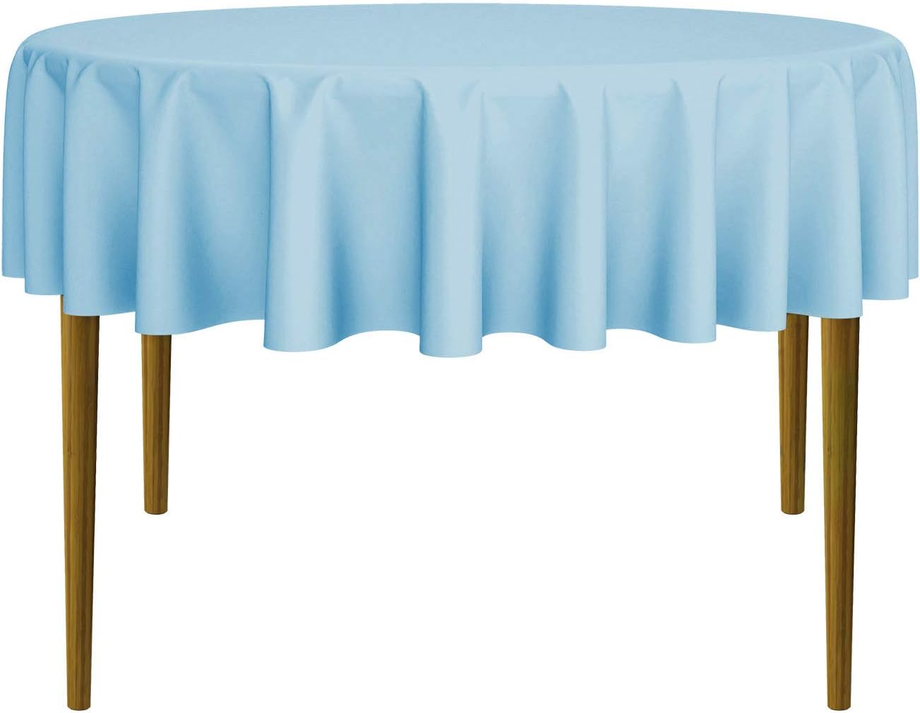 Lann's Linens - 70" Round Premium Tablecloth for Wedding/Banquet/Restaurant - Polyester Fabric Table Cloth - Baby Blue