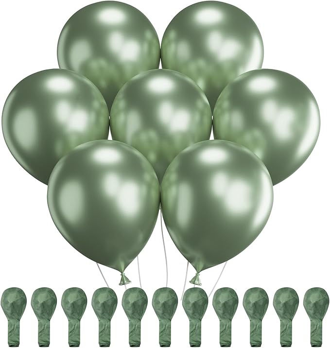Mr. Pen- Metallic Balloons, 12 Inch, 54 Pack, Metallic Green Balloons