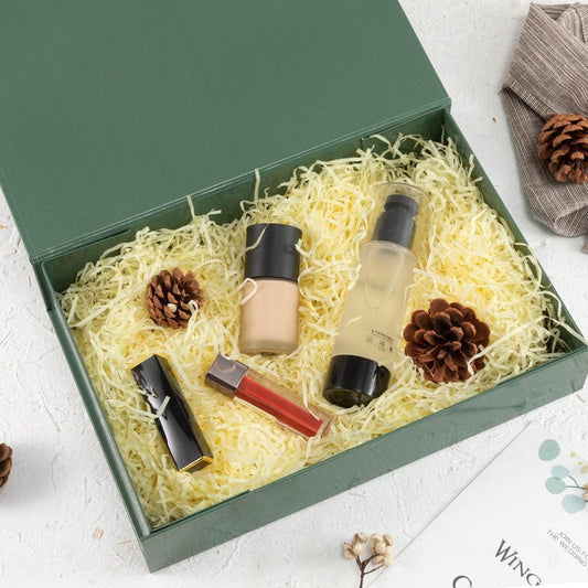 5 Pack Green Gift Boxes with Lids - Small 12 x 8 x 2.7 Inches Clothes Gift Boxes for Presents and Shirts - Magnetic Boxes with Ribbon - Bulk Cute Packaging Boxes (Glossy Surface)