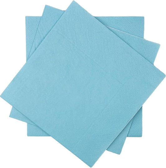Bright Blue Cocktail Napkins 5 * 5inch disposable Beverage Napkin paper for Cocktail, Wedding, Dinner，Birthday Party Dessert Wine Paper Napkins（ 120 Count）