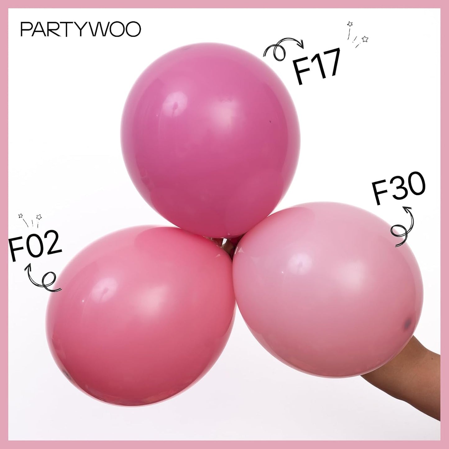 PartyWoo Mauve Balloons 100 pcs Different Sizes of 18 12 10 5 Inch Dusty Dark Boho Pink Latex Balloon Arch Kit Garland for Baby Shower Bridal Shower Wedding Birthday Party Decorations Pink-F30