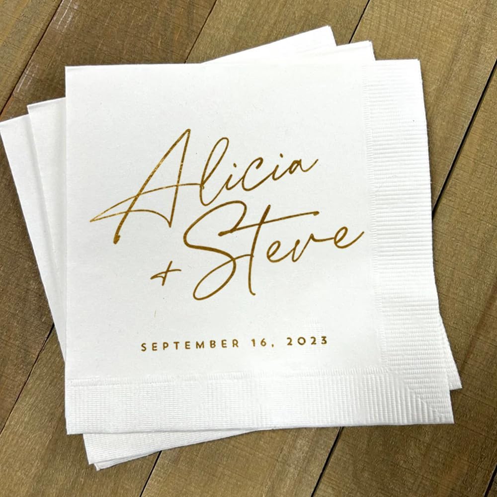 Personalized Wedding Cocktail Napkins, Customized Monogram Wedding Napkin, Custom Dinner Napkins For Bridal Shower, Weddings Decor, Engagement Party Decorations, Bridal Shower Decorations