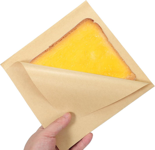 uxcell 200pcs Pastry Bags, 7.9 x 7.9 Inch Greaseproof Double Open Paper Wrappers Sandwich Bags for Donut Sandwich Pretzel Snacks Cookies, Kraft Paper