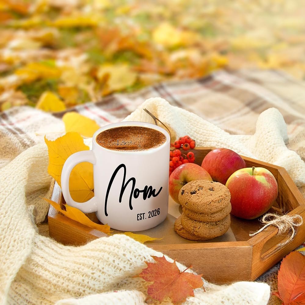 Breezy Valley Mom Dad Coffee Mugs Est 2026 Cup, 1st First Time New Parents Gifts for Couples - Expecting Parents Mom Dad to Be Gifts, Pregnancy Baby Shower Gender Reveal Gift ideas for Mommy to be