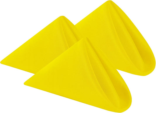 Cloth Napkins 20x20 inch Washable Polyester Dinner Napkins Soft Table Napkins for Wedding Party Dining Banquet(Yellow,12PCS)