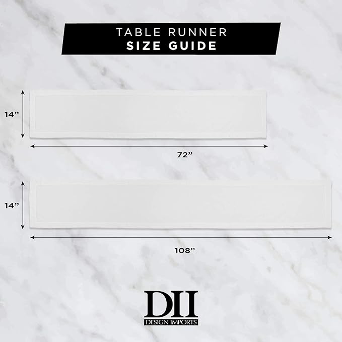 DII Jute Burlap Collection Kitchen Tabletop, Table Runner, 14x108, Middle Stripe Gray