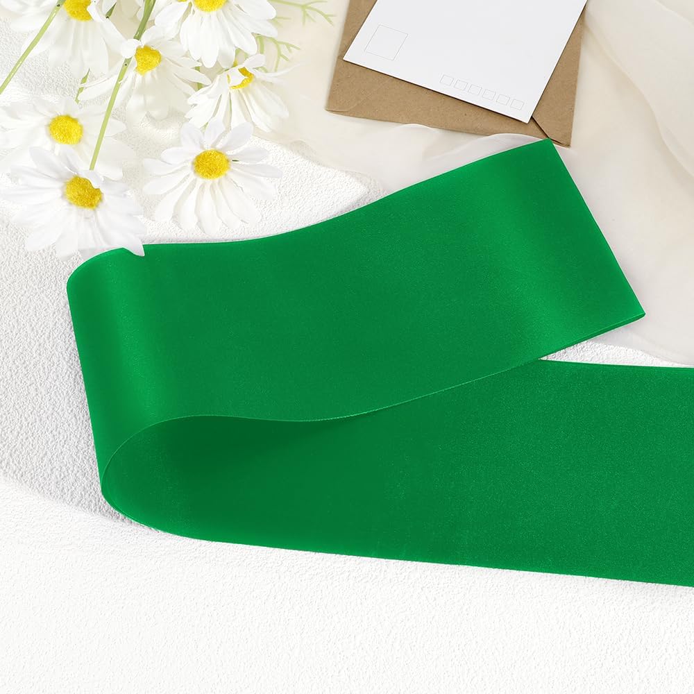 Blank Satin Sash - 12pcs Green Sashes For Birthday, Wedding, Beauty Pageant, Senior Night, Homecoming, Halloween Costume, Sorority, DIY