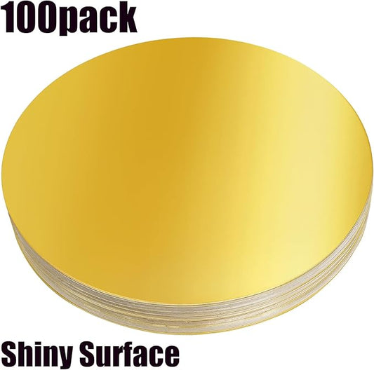 Cedilis 100PCS Disposable Gold Paper Charger Plate, 13" Round Gold Placemats for for Elegant Table Decor, Perfect for Weddings, Holiday Parties, Receptions