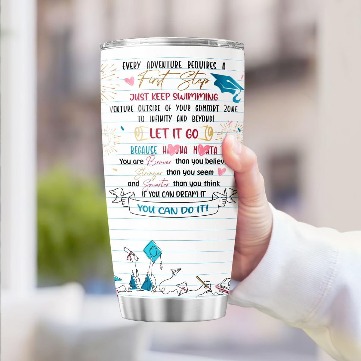 Graduation Gifts, Graduation Tassel Castle, Tumbler 20 Oz With Lid And Straw, Tumblers Of Class