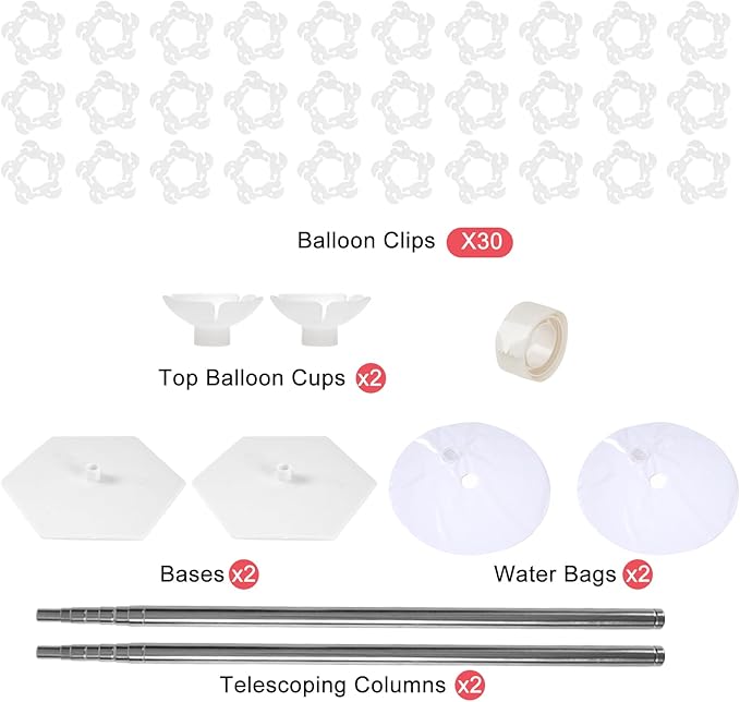 Tamodan Adjustable balloon column kit set of 2, 78 Inch balloon tower Reusable Metal Telescopic Design，balloons tower stand for Weddings, Birthdays, Baby Showers & Graduation Events