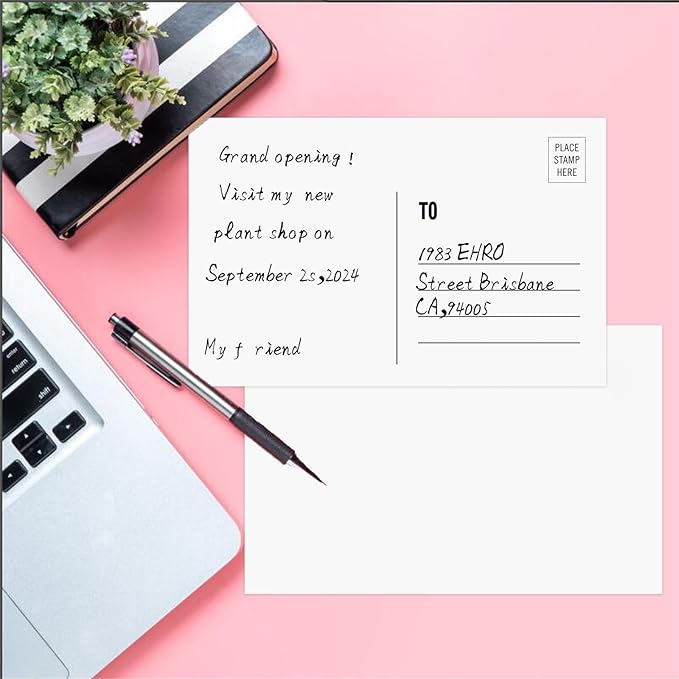 KTFNOMES Blank Postcards for Mailing, 100 White 4x6, Mailable Postcards Set Make Your Own Printable Postcards 300gsm/14pt Postcard Paper Cardstock for DIY Mailing Christmas Thanksgiving Painting