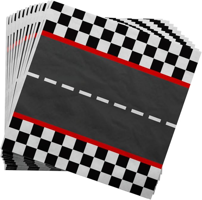 Blue Orchards Race Car Plates and Napkins (52 Pieces for 16 Guests) Racing Car Race Track Party Supplies Decorations Racing Sports Themed Dinnerware for Kids Boys Birthday Baby Shower Home Decor