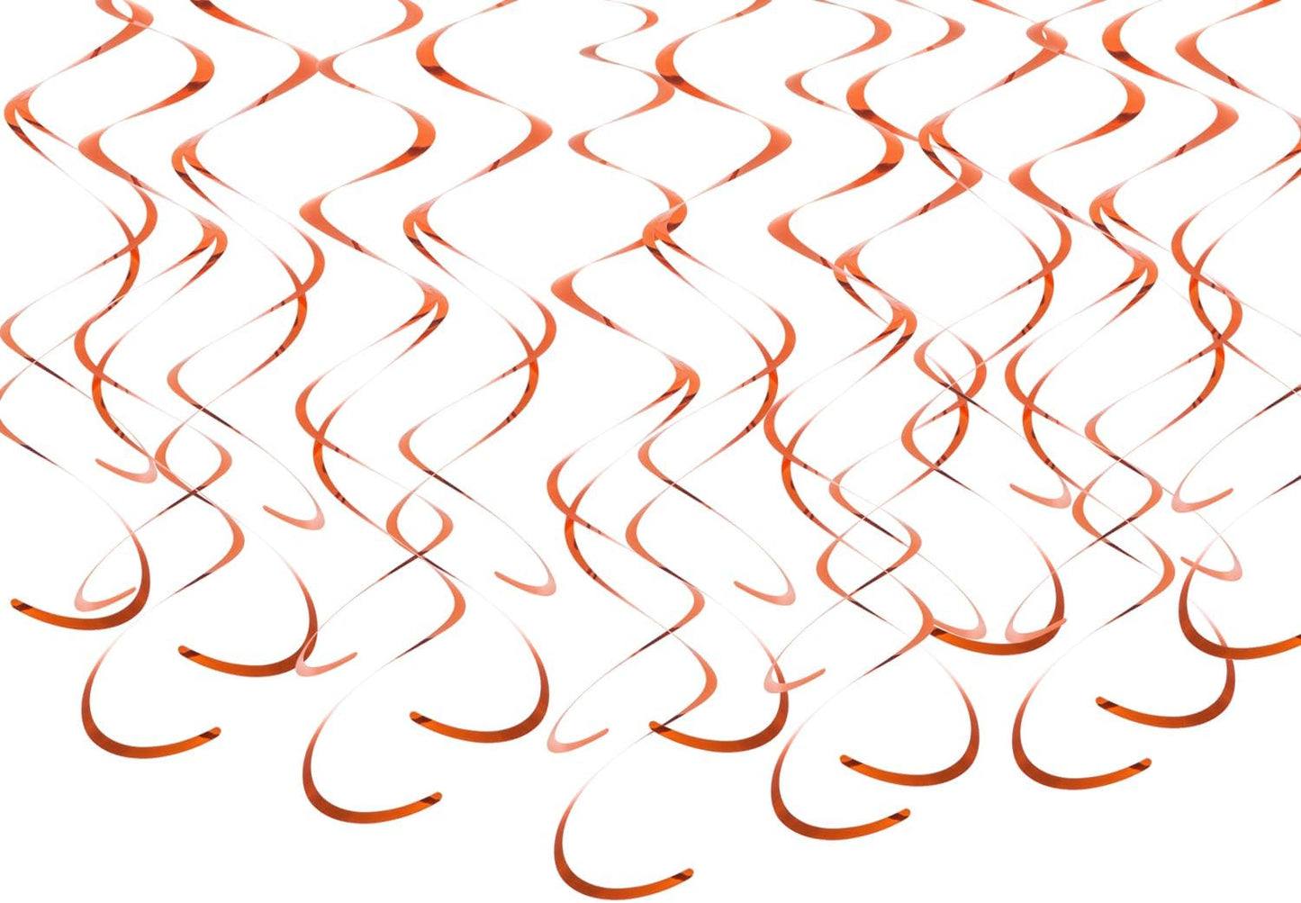 MISU Orange Swirl Party Decorations Plastic Whirls Streamers Foil Swirls Hanging Decorations for Ceiling, Pack of 30