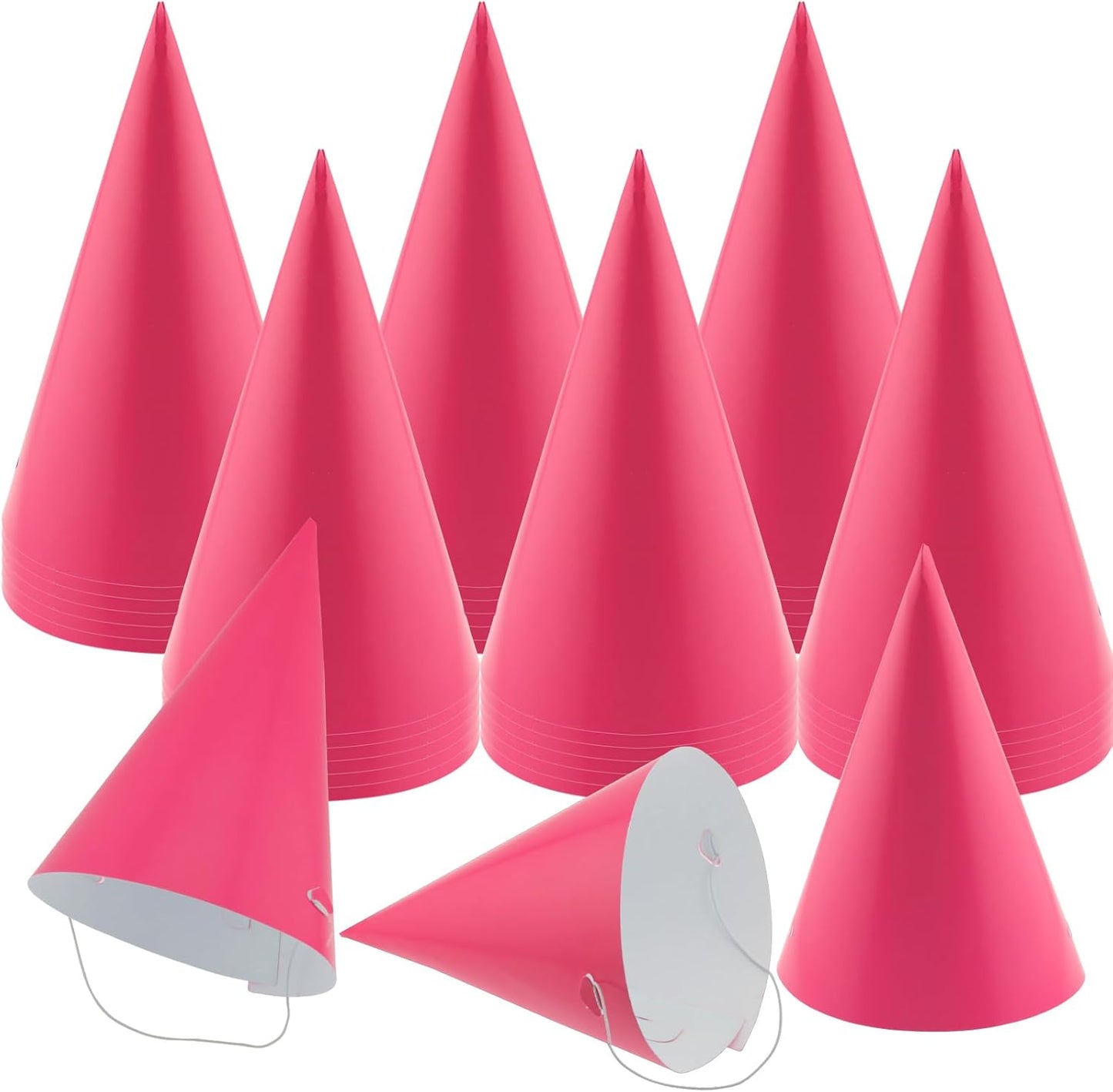 24 PCS Party Cone Hats DIY Birthday Paper Cone Hats for Kids and Adults Birthday, Baby Shower, Bridal Shower