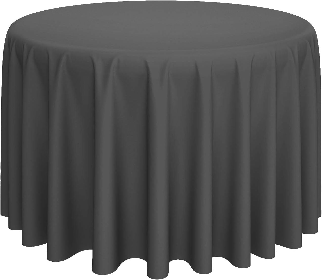 Lann's Linens - 108" Round Premium Tablecloth for Wedding/Banquet/Restaurant - Polyester Fabric Table Cloth - Dark Gray