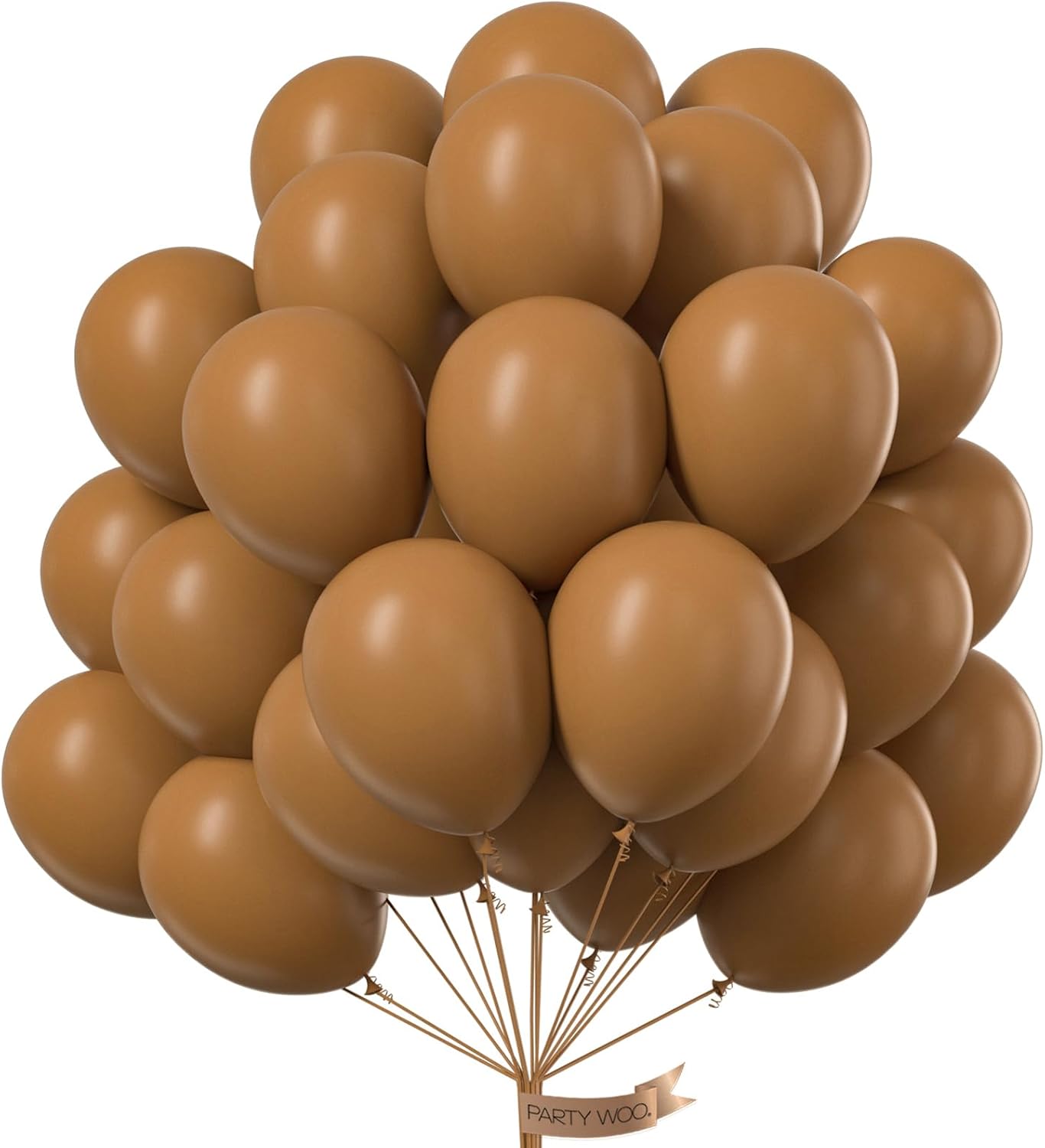 PartyWoo Brown Balloons, 101 pcs 12 Inch Boho Coffee Neutral Balloons for Baby Shower Jungle Animal Woodland Graduation Birthday Wedding Party Decorations, Brown-F09