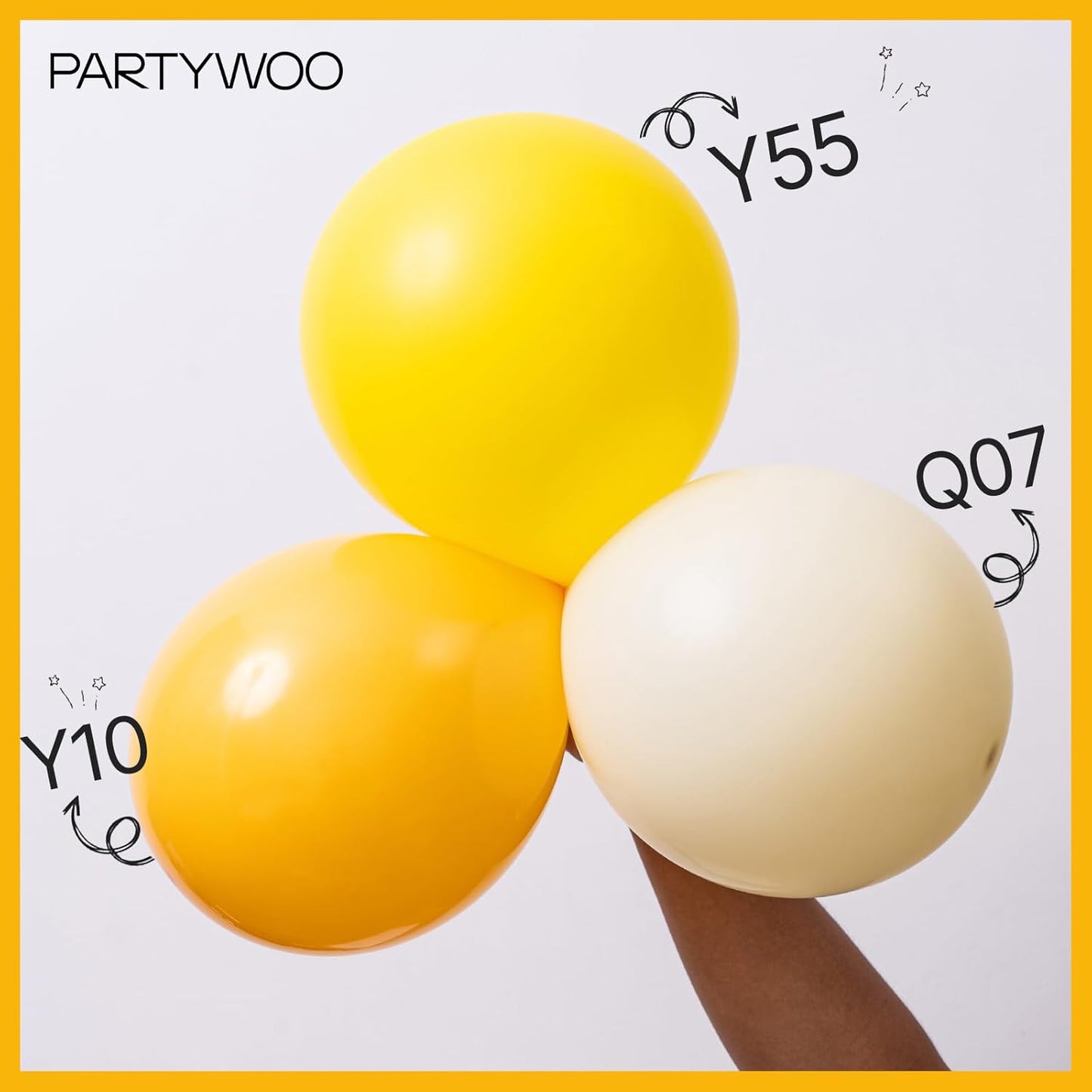 PartyWoo Mustard Yellow Balloons 100 pcs Different Sizes of 36 18 12 10 5 Inch Fall Color Orange Yellow Balloon Arch Kit Garland for Thanksgiving Baby Shower Birthday Party Decorations Orange-Y10