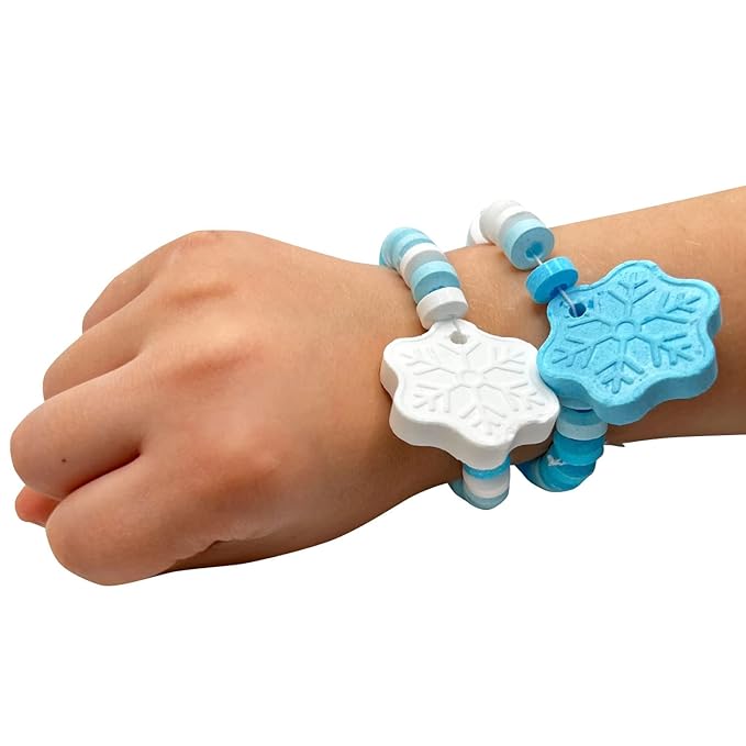 Snowflake Candy Bracelets (24 Pieces) Winter Candy Individually Wrapped - Snow Flake Shaped Blue and White - Great for Frozen Party Favors, Pinatas, Kids Birthday Favor Bags, Holiday Stocking Stuffers