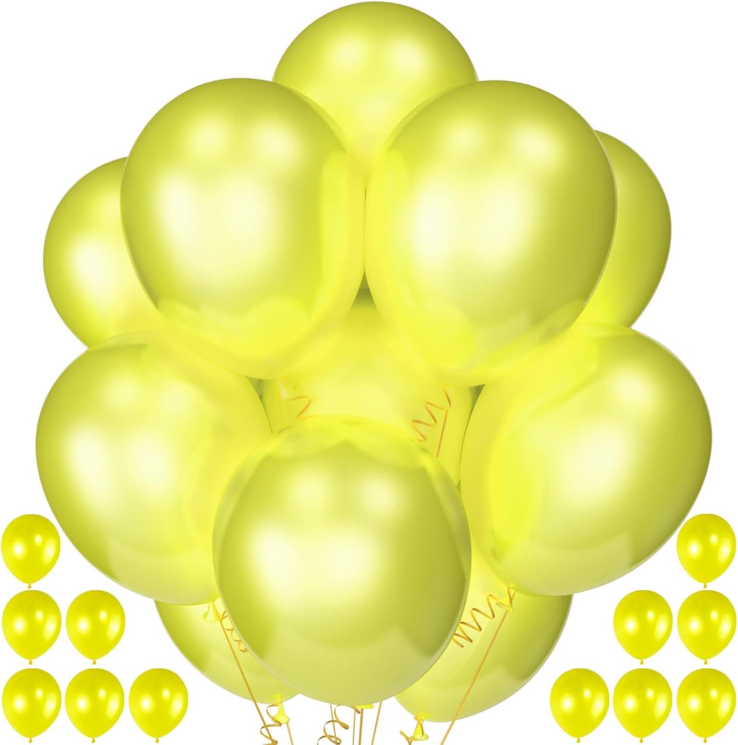 120 Pack Pearl Yellow Balloons, Bright 12 inch Royal Yellow Latex Party Balloons for Birthday Wedding Baby Shower Halloween.