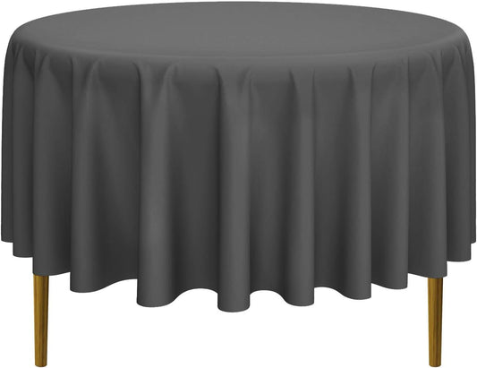 Lann's Linens - 90" Round Premium Tablecloth for Wedding/Banquet/Restaurant - Polyester Fabric Table Cloth - Dark Gray
